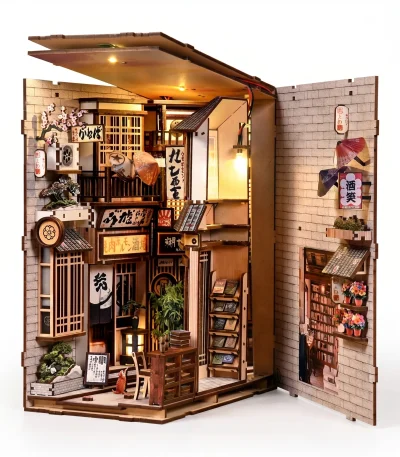 Japanese Alley Book Nook Kit | Midnight Cat Alley