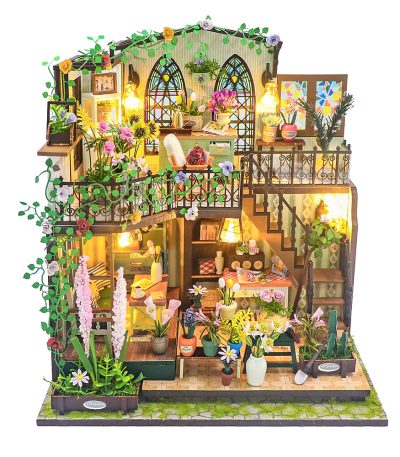 Two-Story Floral House Miniature
