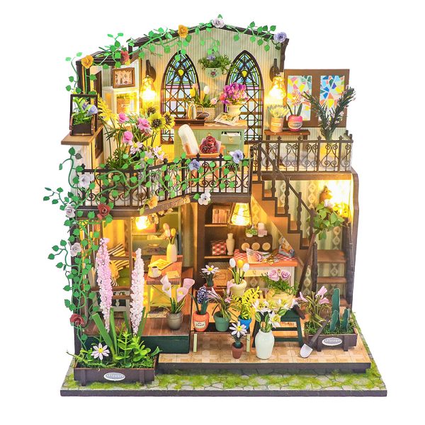Two-Story Floral House Miniature